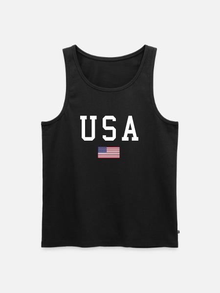 usa flag - Men's Premium Organic Tank Top - black