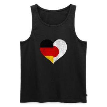 Allemagne Japon Flag Heart Vintage Football 2022 - Débardeur bio Premium Homme - noir - Devant - AI Model Male 178 light (178cm)
