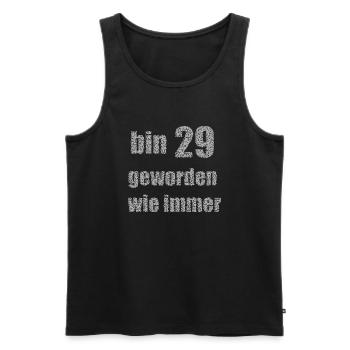 bin 29 - Männer Premium Bio Tank Top - Schwarz - Vorne - Michal (187cm)