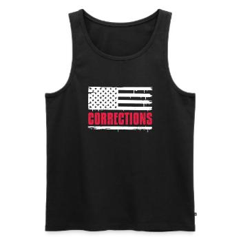 Agent correctionnel American Patriot Penal Officer - Débardeur bio Premium Homme - noir - Devant - AI Model Male 178 light (178cm)
