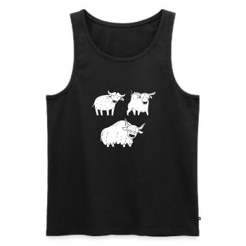 3 cows line art black and white - Men's Premium Organic Tank Top - black - Front - AI Model Male 178 light (178cm)