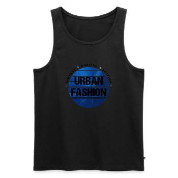 Urban Fashion Limited bleu - Débardeur bio Premium Homme - noir - Devant - AI Model Male 178 light (178cm)