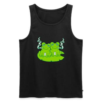 2 Stoner Friends Frogs - Men's Premium Organic Tank Top - black - Front - Michal (187cm)