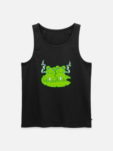 2 Stoner Friends Frogs - Men's Premium Organic Tank Top - black