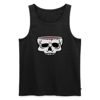 Cartoon Skull Cup Horreur - Débardeur bio Premium Homme - noir - Devant - Michal (187cm)