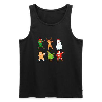 Dabbing Christmas Gingerbread Man Christmas Tree - Men's Premium Organic Tank Top - black - Front - AI Model Male 178 light (178cm)