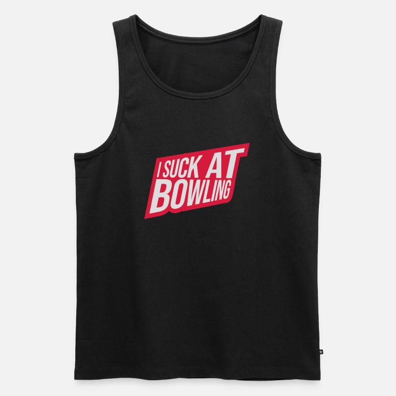 I suck at bowling - Männer Premium Bio Tank Top - Schwarz