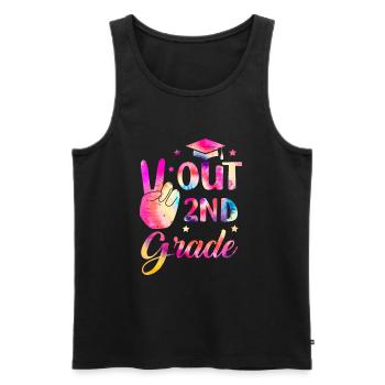 Peace out second 2nd class Happy Last school day - Men's Premium Organic Tank Top - black - Front - AI Model Male 178 light (178cm)