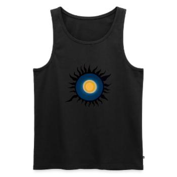Sun Summer Watercolor Nature Beach Sky 05 - Men's Premium Organic Tank Top - black - Front - Michal (187cm)