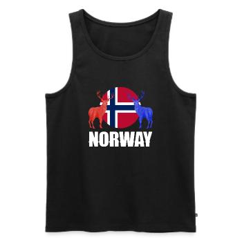 Norway Norwegian Norway Flag Stags Silhouettes - Men's Premium Organic Tank Top - black - Front - Michal (187cm)