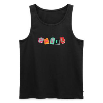 Ideal gift for Padel lovers - Men's Premium Organic Tank Top - black - Front - AI Model Male 178 light (178cm)