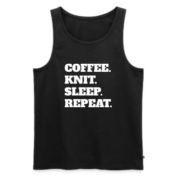 Knitting Tailoring Sewing Gift Crochet - Men's Premium Organic Tank Top - black - Front - AI Model Male 178 light (178cm)