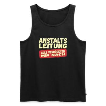 Anstaltsleitung - Männer Premium Bio Tank Top - Schwarz - Vorne - AI Model Male 178 light (178cm)