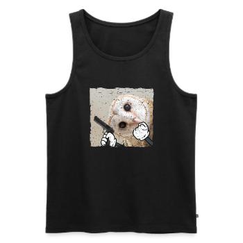 Eule bewaffnet Birds Vogel Gangster - Männer Premium Bio Tank Top - Schwarz - Vorne - AI Model Male 178 light (178cm)