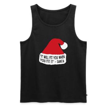 Pull de Noël - Sagesse - Père Noël - Débardeur bio Premium Homme - noir - Devant - Michal (187cm)