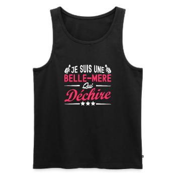 belle-mère qui déchire / humour belle-mère - Débardeur bio Premium Homme - noir - Devant - AI Model Male 178 light (178cm)