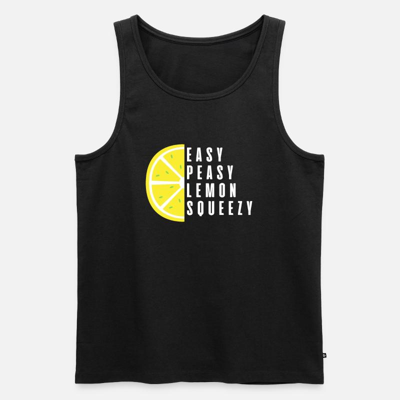 Easy Peasy Zitrone Squeezy - Männer Premium Bio Tank Top - Schwarz