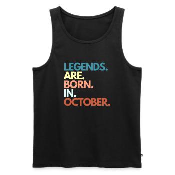 Les légendes naissent en octobre - Débardeur bio Premium Homme - noir - Devant - AI Model Male 178 light (178cm)