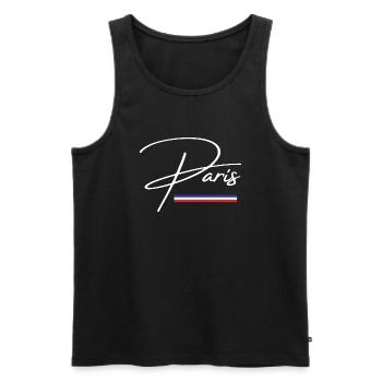 Paris Geschenkidee - Männer Premium Bio Tank Top - Schwarz - Vorne - AI Model Male 178 light (178cm)