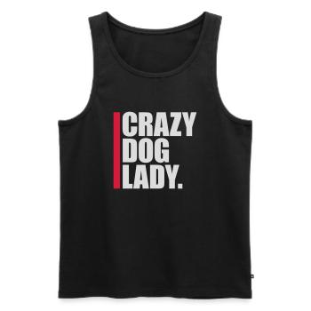 crazy dog lady Zitat - Männer Premium Bio Tank Top - Schwarz - Vorne - Michal (187cm)