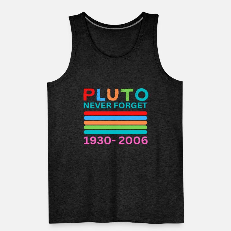 Pluto Never Forget Retro Space Science Pluto Desig Men's Premium Organic Tank Top