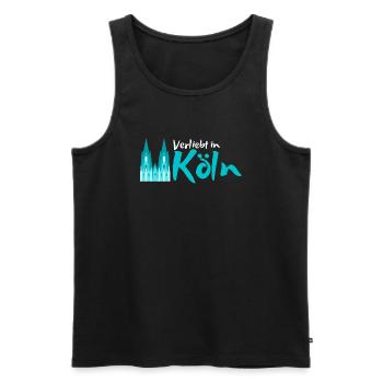 Verliebt in Köln | Köln Mitbringsel Souvenir - Männer Premium Bio Tank Top - Schwarz - Vorne - AI Model Male 178 light (178cm)