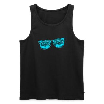 Sonnenbrille Sommer süß Happy Beach Ocean Surf - Männer Premium Bio Tank Top - Schwarz - Vorne - AI Model Male 178 light (178cm)
