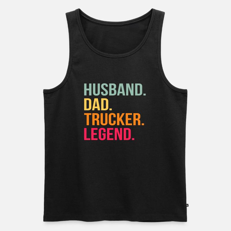Ehemann Vater Trucker Legende - Männer Premium Bio Tank Top - Schwarz
