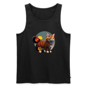 Blumige Schönheit - Männer Premium Bio Tank Top - Schwarz - Vorne - AI Model Male 178 light (178cm)