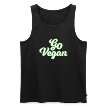 Vegan Veggie - Men's Premium Organic Tank Top - black - Front - Michal (187cm)