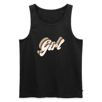 girl vintage - Débardeur bio Premium Homme - noir - Devant - AI Model Male 178 light (178cm)