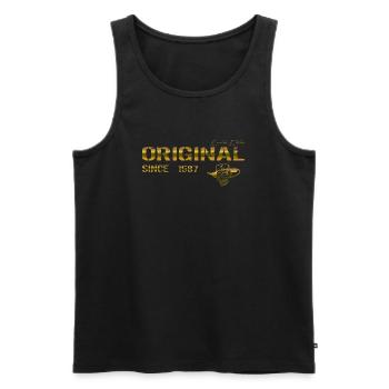 Original since 1987 - Men's Premium Organic Tank Top - black - Front - Michal (187cm)