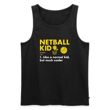 Sport Kid Definition Netball - Men's Premium Organic Tank Top - black - Front - AI Model Male 178 light (178cm)