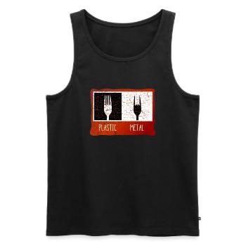 Plastic Metal - Heavy Metal gegen Plastikmüll - Männer Premium Bio Tank Top - Schwarz - Vorne - Michal (187cm)