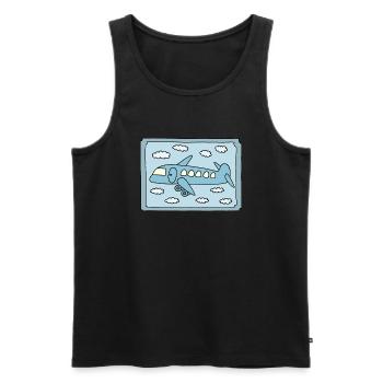Airplane Design - Men's Premium Organic Tank Top - black - Front - AI Model Male 178 light (178cm)