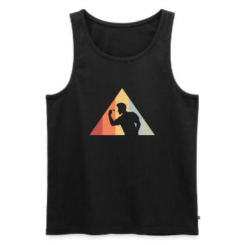 Vintage Dartspieler Dartscheibe Hobby - Männer Premium Bio Tank Top - Schwarz - Vorne - Michal (187cm)