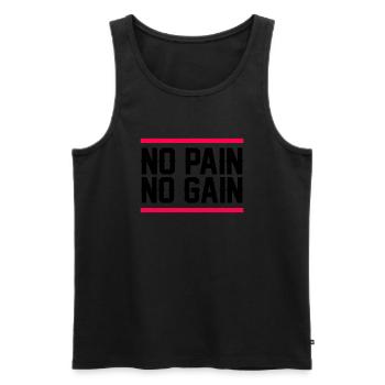 no pain no gain - Men's Premium Organic Tank Top - black - Front - AI Model Male 178 light (178cm)