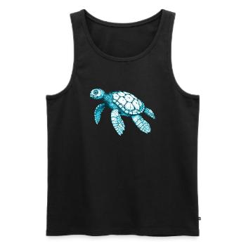Beautiful sea turtle in blue - Men's Premium Organic Tank Top - black - Front - AI Model Male 178 light (178cm)