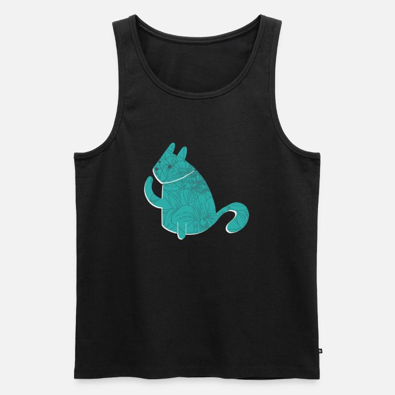 #flowercat - Männer Premium Bio Tank Top - Schwarz