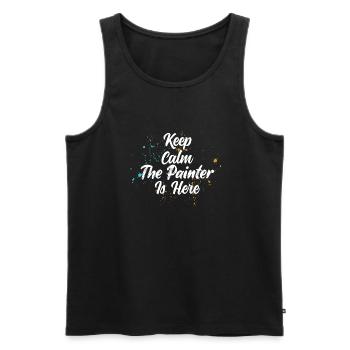Keep Calm The Painter Is Here Profession Job - Männer Premium Bio Tank Top - Schwarz - Vorne - Michal (187cm)