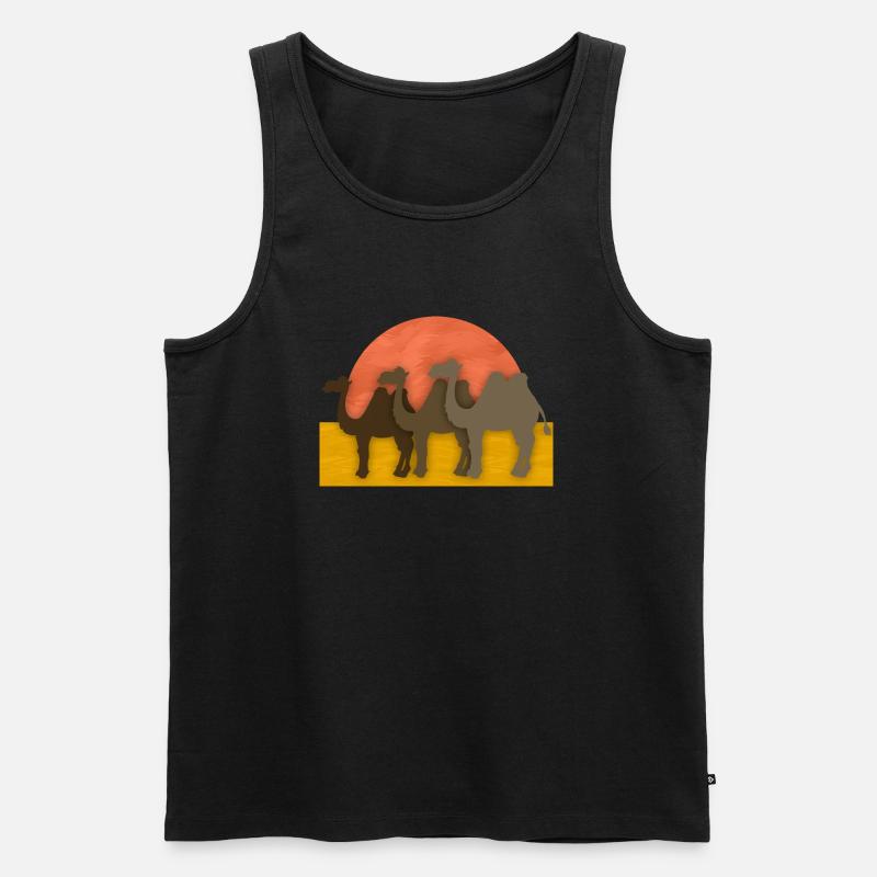 Kamele - Männer Premium Bio Tank Top - Schwarz