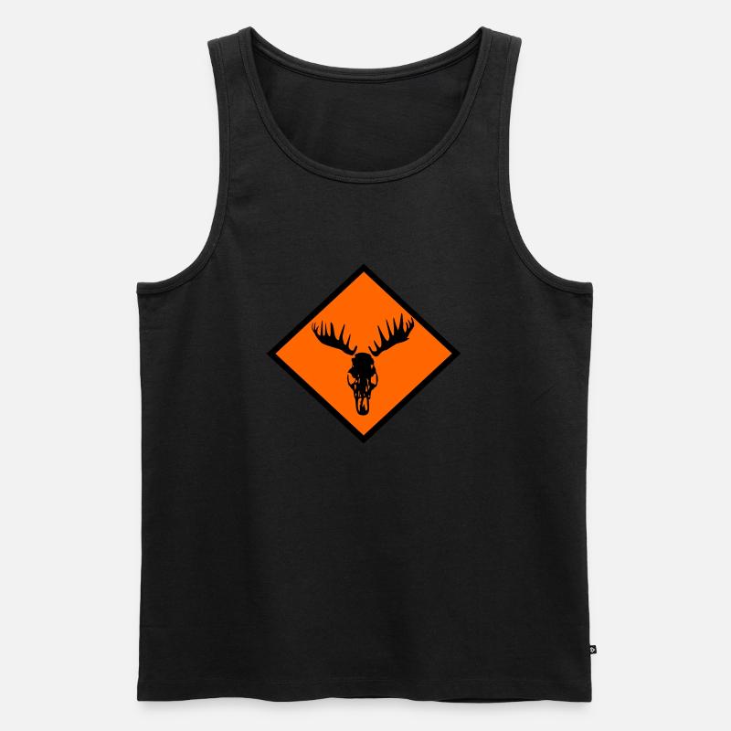 Elch-Schädel - Männer Premium Bio Tank Top - Schwarz