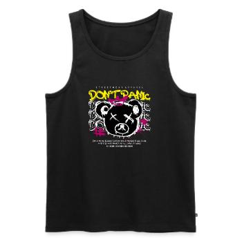 Bearstreet - Männer Premium Bio Tank Top - Schwarz - Vorne - Michal (187cm)