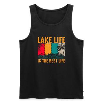 Lake Life is the best Life - Men's Premium Organic Tank Top - black - Front - Michal (187cm)