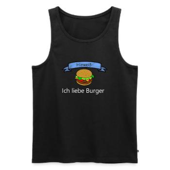 Hinweiß ich liebe Burger - Männer Premium Bio Tank Top - Schwarz - Vorne - AI Model Male 178 light (178cm)
