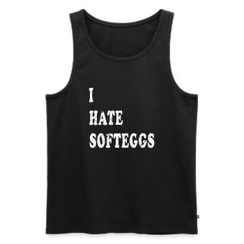 Softeggs denglish Spruch - Männer Premium Bio Tank Top - Schwarz - Vorne - AI Model Male 178 light (178cm)