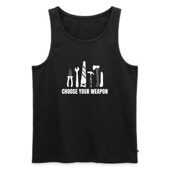 Craftsman Handyman Craft Tool Construction Site - Men's Premium Organic Tank Top - black - Front - Michal (187cm)