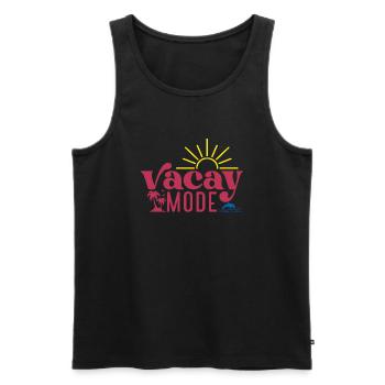 Vacay Mode, Urlaub Sommer Sonne Strand Meer Baden - Männer Premium Bio Tank Top - Schwarz - Vorne - AI Model Male 178 light (178cm)