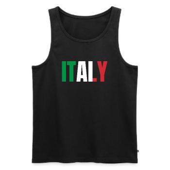 Flag of Italy - Men's Premium Organic Tank Top - black - Front - AI Model Male 178 light (178cm)