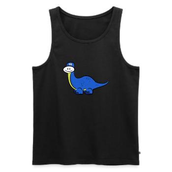 Brachiosaurus Dino Dinosaurier Kinder Motive Blau - Männer Premium Bio Tank Top - Schwarz - Vorne - Michal (187cm)